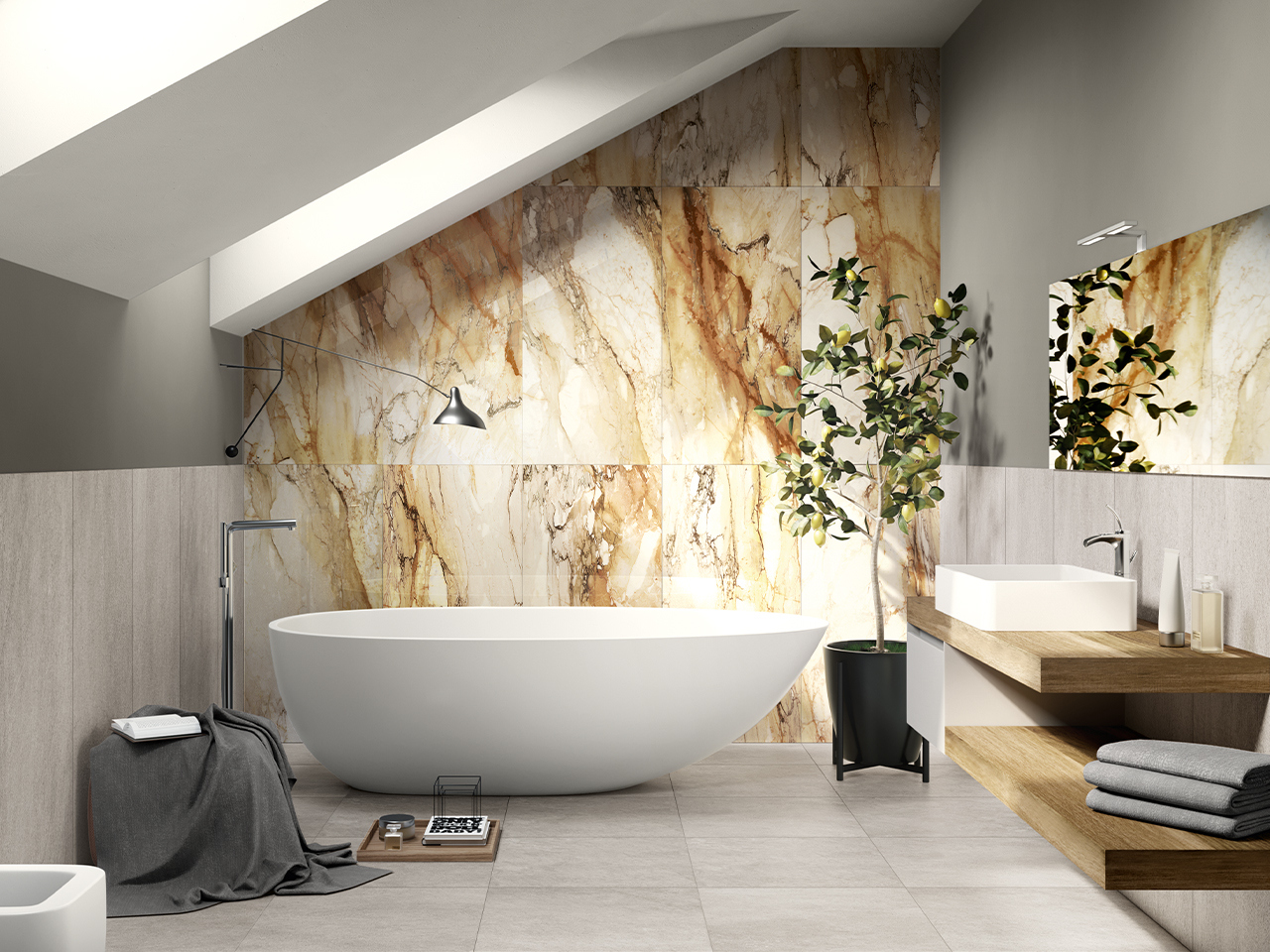 FLIESE MALAWI GOLD MARBLES 60X120 POLIERT FEINSTEINZEUG MARMOROPTIK