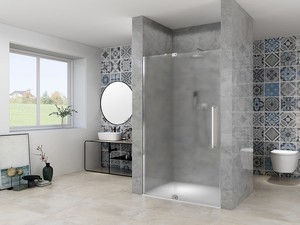 Duschschwingtür Mantra 120xH200 Erw 115/125 cm Chrom 8mm-Glas in Welloptik