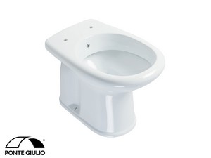 Behindertengerechtes Stand-WC/Bidet Standard H40 cm Abfluss auf dem Boden Weiß