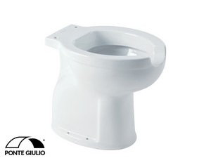 Stand-WC Casual+ H49 cm Abfluss auf dem Boden mit Öffnung vorne Weiß