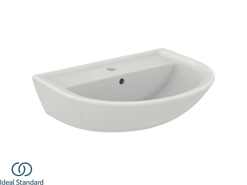 Lavabo Ideal Standard® Quartz-Eurovit 60x47 cm avec trop-plein céramique blanc brillant