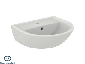 Lavabo Ideal Standard® Quarzo-Eurovit 50x44 cm con Troppopieno Ceramica Bianco Lucido