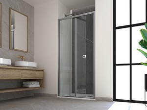 Miro' Duschtür für Nische cm 100 Links Glasstärke 6 mm Transparent Profile Chrom