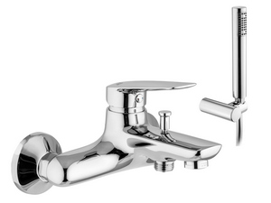 Einhebelarmatur für Badewanne an der Wand Leto Chrom