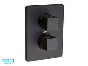 Plaque pour mitigeur monocommande douche encastrable thermostatique avec inverseur 2 voies Feel noir mat