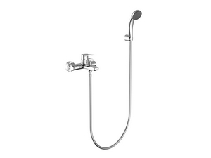 Einhebelarmatur für Badewanne mit Duschsatz CLYDE Chrom