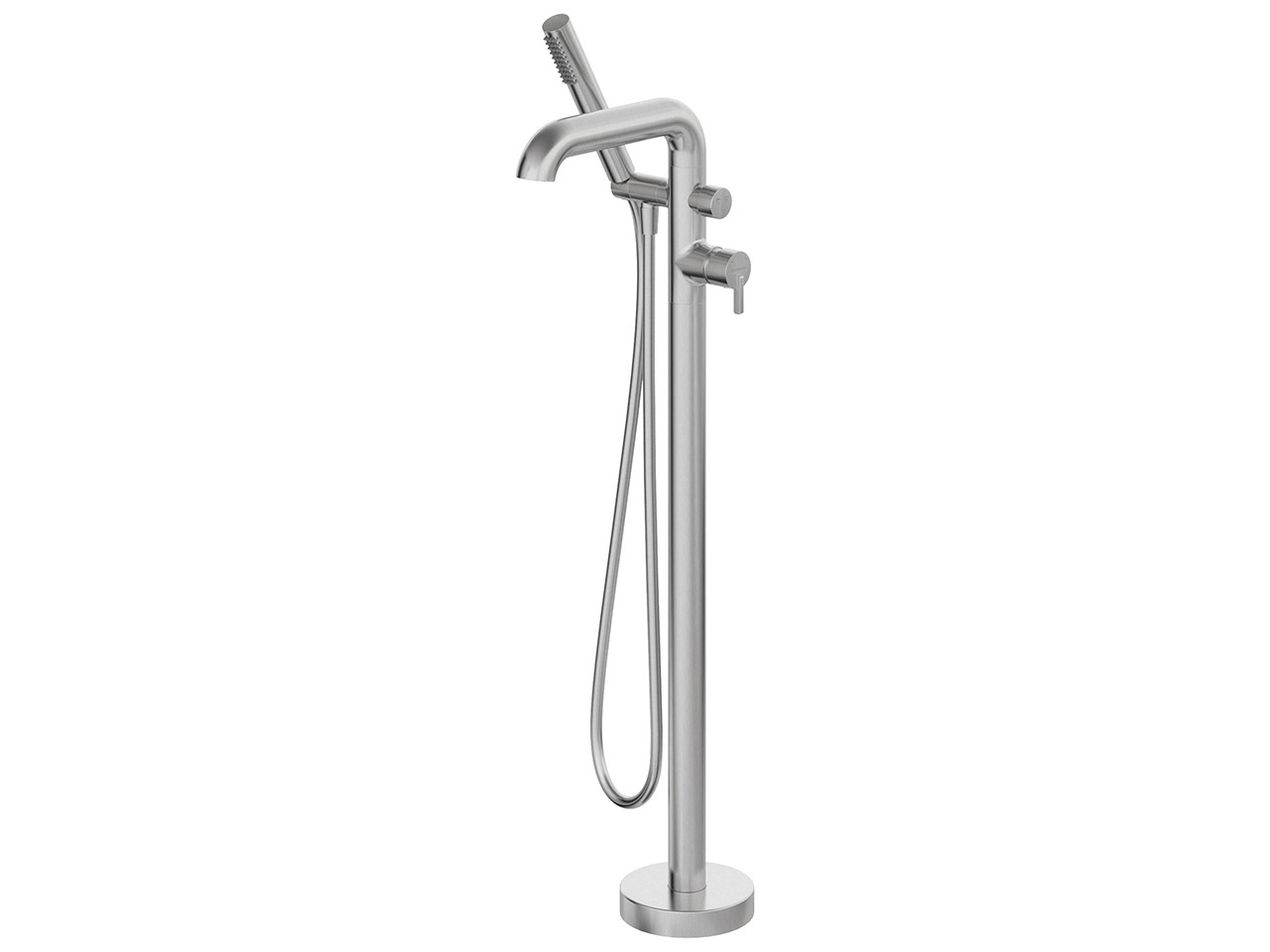 SILIA FREESTANDING BATH MIXER BRUSHED STAINLESS STEEL FINISH Iperceramica