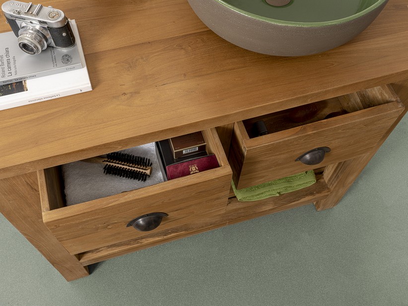 Portagioie In Legno Massello Di Teak Dorato Con Serratura - Doppio Strato, Fodera In Velluto - Regalo Unisex