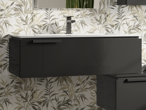 Schublade für Unterbau Touch 90xH26 cm Anthrazit glänzend