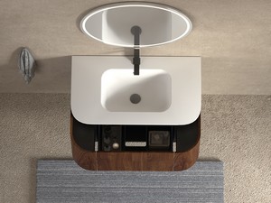 Unitop-Waschbecken Tide 90x50xH1,2 cm aus Solid Surface Weiß matt