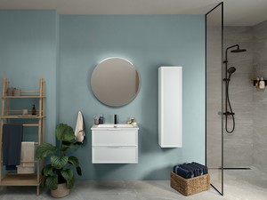 Modula Bathroom Furniture 75 cm 2 Drawers Matt White and Smart Ceramic Unitop Washbasin