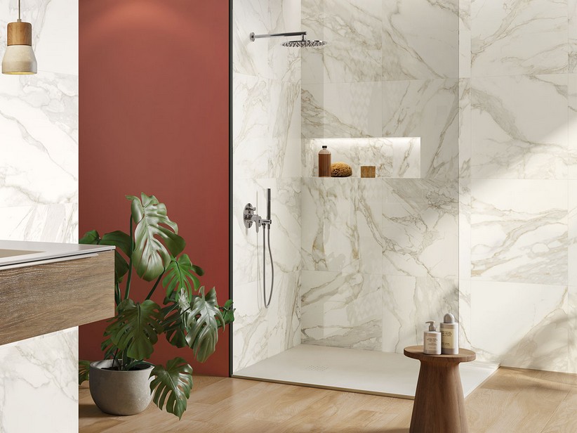 Natural Marble Effect Rectified Porcelain Tile - Montblanc