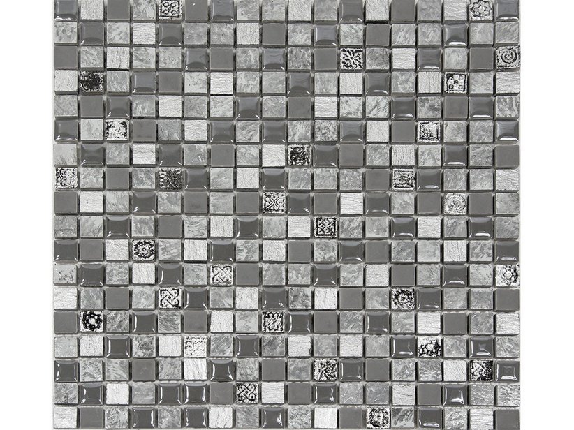 Mosaico Vetro E Marmo Bukara Cenere 30X30 Grigio