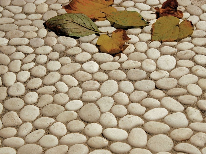 Mosaik aus Flusssteinen River White 30X30 Weiss