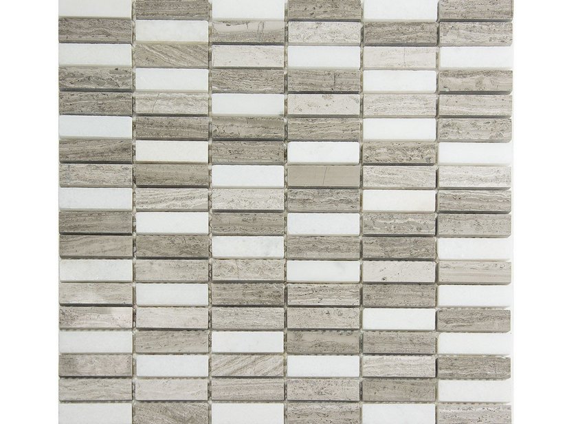 Mosaik aus Marmor King Taupe 30,5X30,5 Grau-Weiss