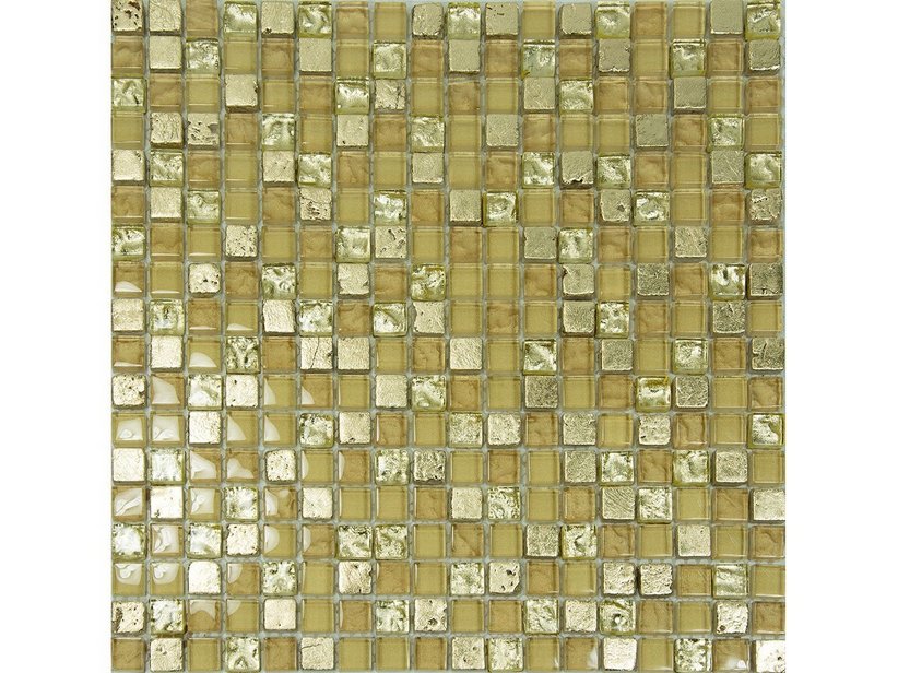 Mosaico Vetro E Marmo Maya Gold 30X30 Oro