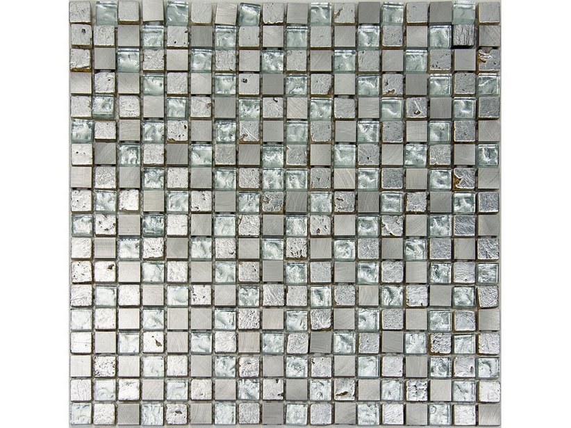 Mosaik aus Glas und Marmor Maya Grey 30X30 Grau