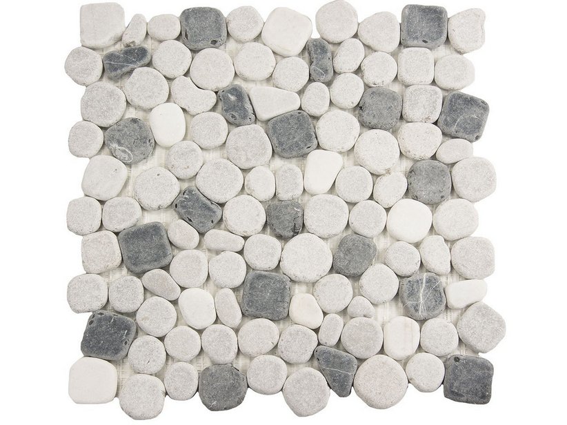 Mosaik aus Marmor Riviera Black 30,5X30,5 Grau-Weiss