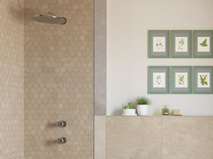 Mosaico Must Taupe 29x27 Gres Effetto Cemento Beige