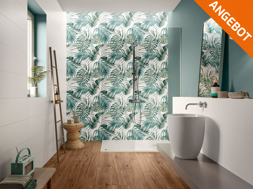 Kombination aus 3 Wandfliesen Mywhite rektifiziert 75x75 - Jungle