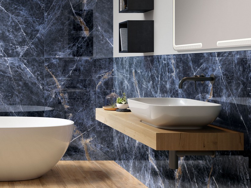 Rivestimento Bagno In Gres Effetto Marmo Full Lappato Rettificato 