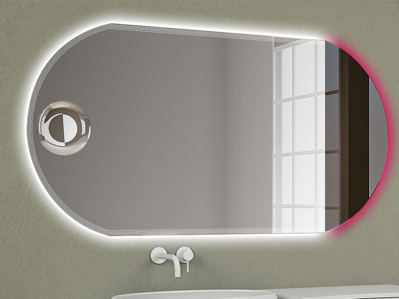 Badezimmerspiegel Olas LED RGB mit Vergrößerungsspiegel 150X80 cm