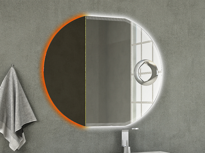 Badezimmerspiegel Olas LED RGB mit Vergrößerungsspiegel 90X80 cm
