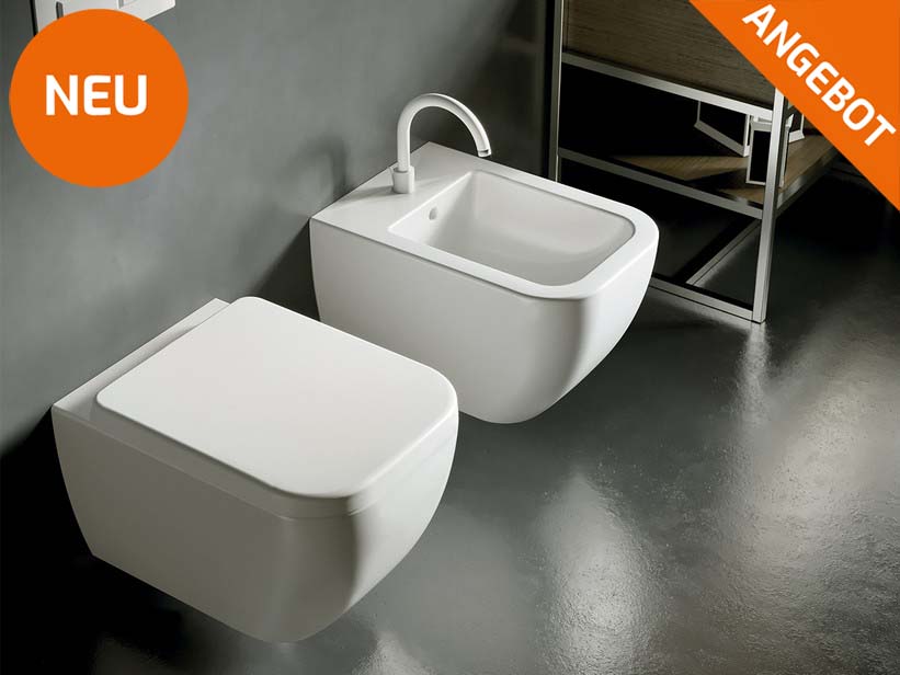 Hänge-Sanitärkeramik Ondo Rimless glänzend Weiss