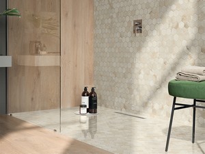 Mosaik Esagona Beige poliert 29x27 Mamoroptik Beige glänzend