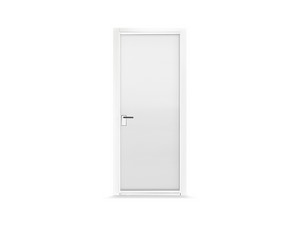 Hinged Door Open Frame with Satin Glass 60Xh210 cm White Right Opening