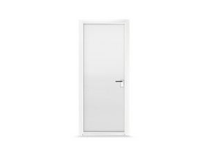 Hinged Door Open Frame with Satin Glass 60Xh210 cm White Left Opening
