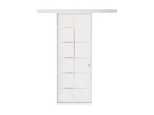 External Sliding Wall Door Open Frame with Satinised Glass 70Xh210 cm White Traverse Berlin Left Opening