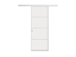 External Sliding Wall Door Open Frame with Satinised Glass 70Xh210 cm White Traverse Rome Right Opening
