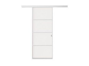 External Sliding Wall Door Open Frame with Satinised Glass 70Xh210 cm White Traverse Rome Left Opening