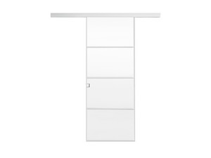 External Sliding Wall Door Open Frame with Transparent Glass 70Xh210 cm White Traverso Roma