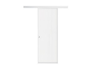 Wall Sliding Door Open Frame with Satin Glass 70Xh210 cm White Traverse Tokio Right Opening