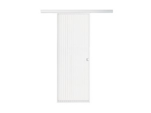 External Sliding Wall Door Open Frame with Satinised Glass 70Xh210 cm White Traverse Tokio Left Opening