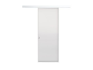 Wall Sliding Door Open Frame with Satin Glass 70Xh210 cm White Right Opening