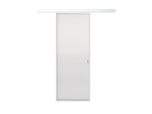 External Sliding Wall Door Open Frame with Satin Glass 70Xh210 cm White Left Opening