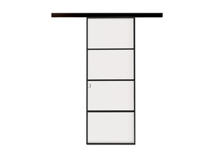 External Sliding Wall Door Open Frame with Satin Glass 70Xh210 cm Black Right Opening