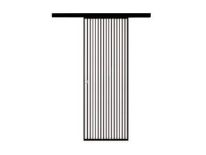 Wall Sliding Door Open Frame with Satin Glass 70Xh210 cm Black Traverse Tokio Right Opening