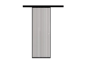 External Sliding Wall Door Open Frame with Satin Glass 70Xh210 cm Black Traverse Tokio Left Opening