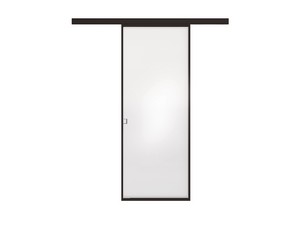 External Sliding Wall Door Open Frame with Satin Glass 70Xh210 cm Black Right Opening