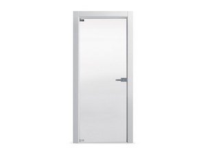 Hinged Door Open Glass with Transparent Glass 60Xh210 cm White Left Opening