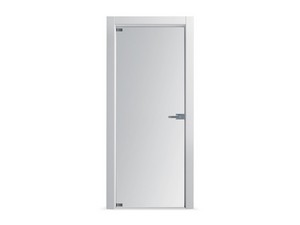 Hinged Door Open Glass with Satin Glass 60Xh210 cm White Left Opening