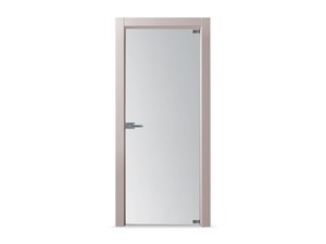 Open Glass Hinged Door with Satin Glass 60Xh210 cm Powder Right Opening