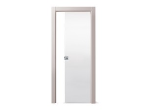 Open Glass Sliding Door with Transparent Glass 60Xh210 cm Powder For Plaster Counterframe