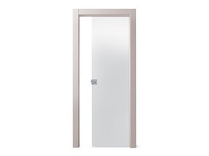 Open Glass Sliding Door with Satin Glass 60Xh210 cm Powder For Plaster Counter Frame Right Opening