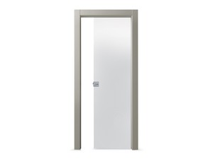 Open Glass Sliding Door with Satin Glass 60Xh210 cm Gravel For Plaster Counter Frame Right Opening