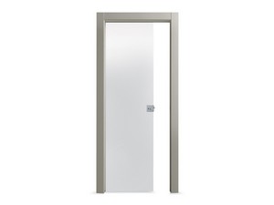 Open Glass Sliding Door with Satin Glass 60Xh210 cm Gravel For Plaster Counter Frame Left Opening